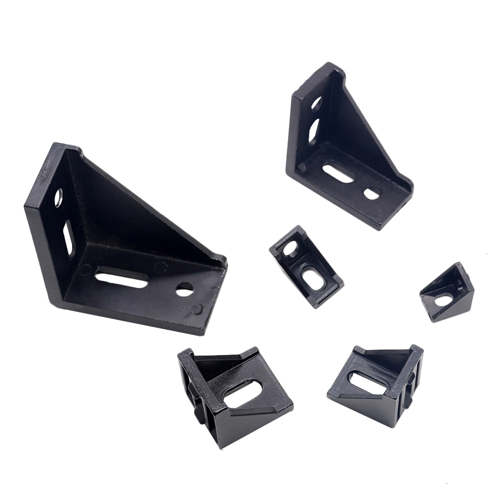 Aluminium Ecke Halterung Armaturen Ecke Winkel Halterung Stecker 2028 3030 4040 Aluminium Profil Schwarz farbe CNC Router