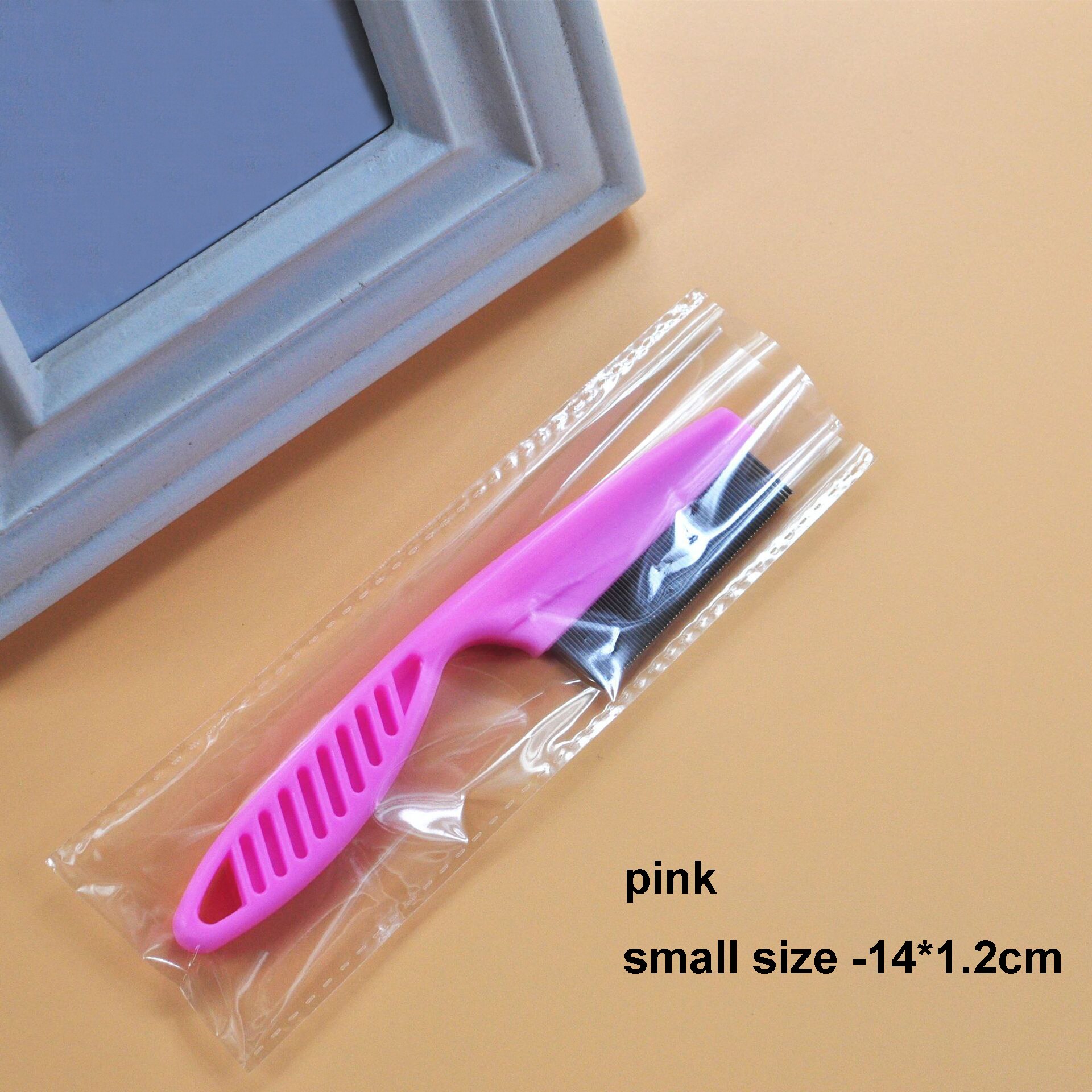 Pet Grooming Comb Dog Cat Hair Fur Shedding Trimmer Grooming Rake Comb Gilling Cleaning Tool Removal Brush Slicker Accessories: small size pink