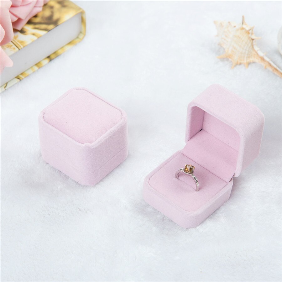 Luxus Schmuck Box Platz Samt Frauen Ohrringe Ringe Schmuck Verpackung Display Tragbare Reise Fall Hochzeit Braut Boxen