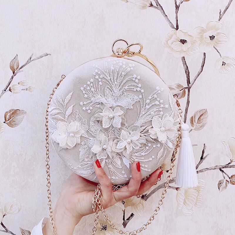Meloke marca moda feminina saco borla metal pequeno dia embraiagens senhora bordados sacos de noite bolsa casamento feminino mn1351