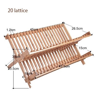 Houten Droogrekken Opslag Houders Keuken Gerechten Rack Droogrekken Voor Kom Plaat Schotel Drogen Afdruiprek Bestek Plank Water Lade: 20 lattice