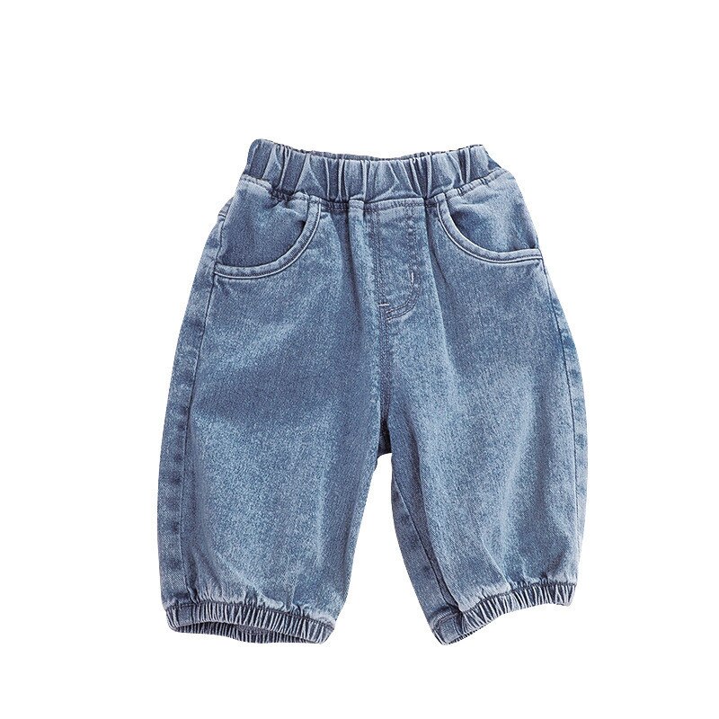 Baby drenge shorts afslappet høj denim shorts til dreng 2 3 4 5 6 år børn bukser kalv længde sommer børn shorts