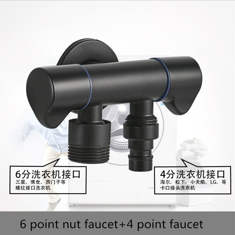 Angle Valve Black/Chrome Brass Dual Outlet Valve Body G1/2 Shower Toilet Sink Basin Water Heater Sprayer Bidet Single Cold Valve