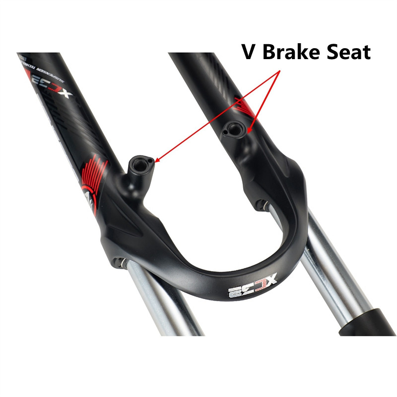 KRSEC XC32 Mountain Bike Damping Front Fork 24 Inch Mechanical Shoulder Controlled Forks V Brake Bicycle Parts