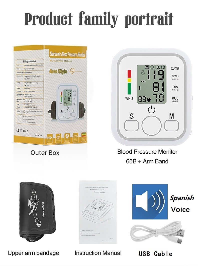 Tonômetro automático medidor de pressão arterial bp esfigmomanômetro médico lcd infravermelho testa termômetro monitor de pressão arterial: Bege