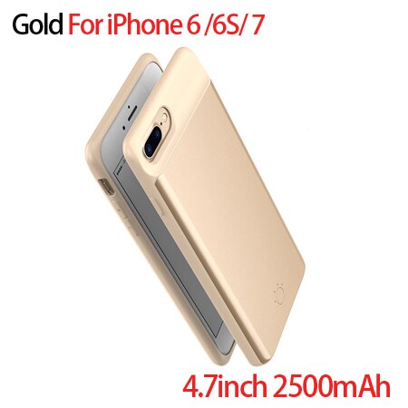 Thin Ultra Slim External Backup Battery Charger Case For iPhone 8 7 6 6s Plus PowerBank Charging Case Cover for iPhone 6 6s 7 8: i6 i6s i7 i8 Gold