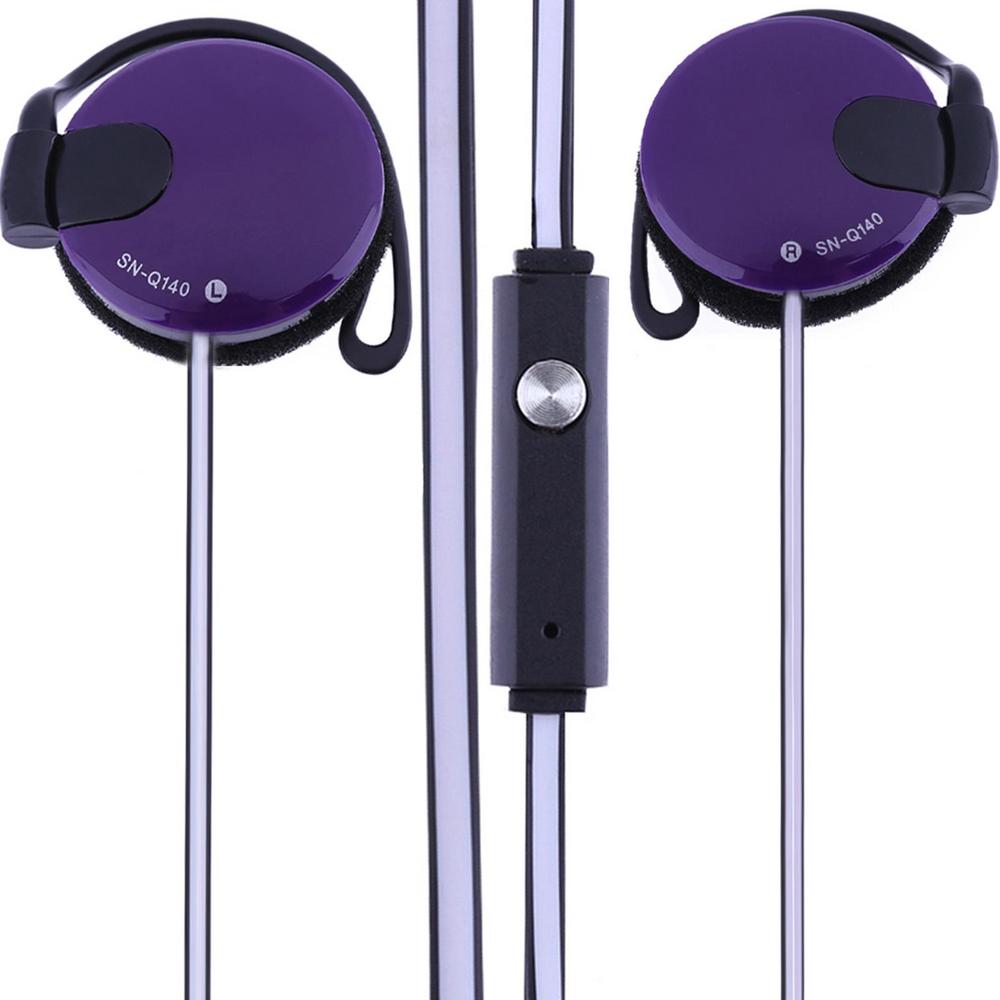 Mobiele bedrade hoofdtelefoon, 3.5mm sportoordopjes met bas, stereo headset met microfoon, muziekoordopjes voor huawei: Paars