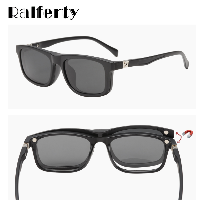 Ralferty student 5 in 1 magnetisk solbrille børn børn klip på briller  tr90 optiske recept briller stel 3d brille  tr8006