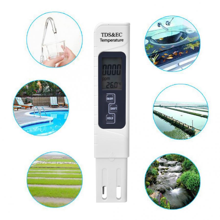 Water test pen conductivity meter Multifunction Portable Digital TDS Temperature EC Meter Electrical Conductivity Tester