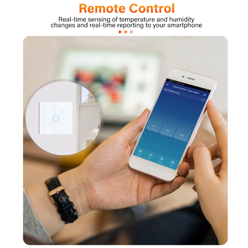 Geen Neutrale Draad Nodig Tuya Wifi Smart Touch Schakelaar 1 2 3 4 Bende Lichtschakelaar Smartlife App Controle Werk met Alexa Google Thuis