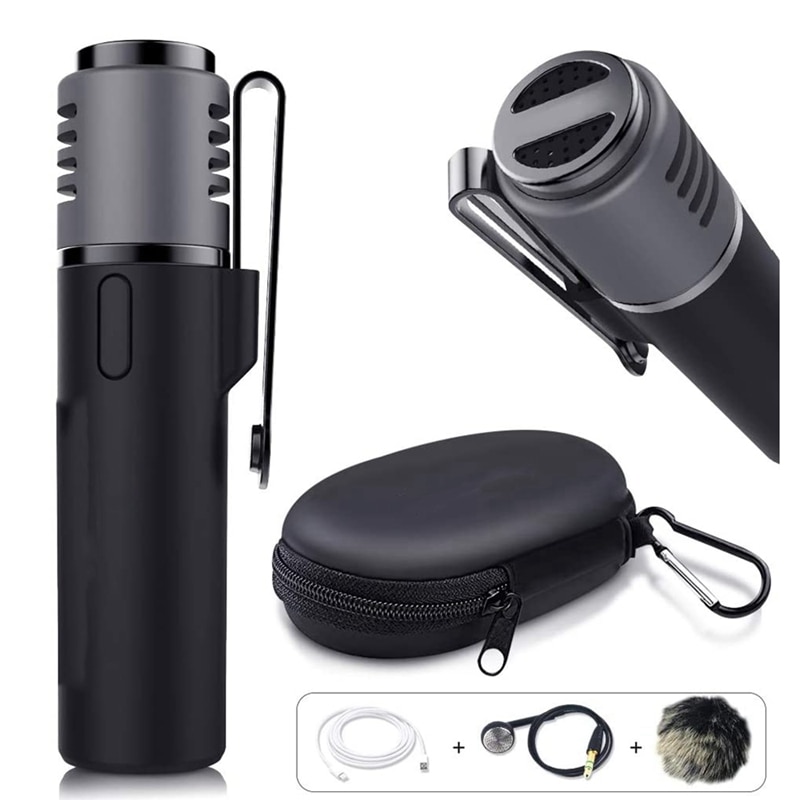 Wireless Lavalier Microphone, Bluetooth Lapel Clip-on Mic,Vlogger Lecture - Noise Reduction/Auto Transcription/Auto Sync