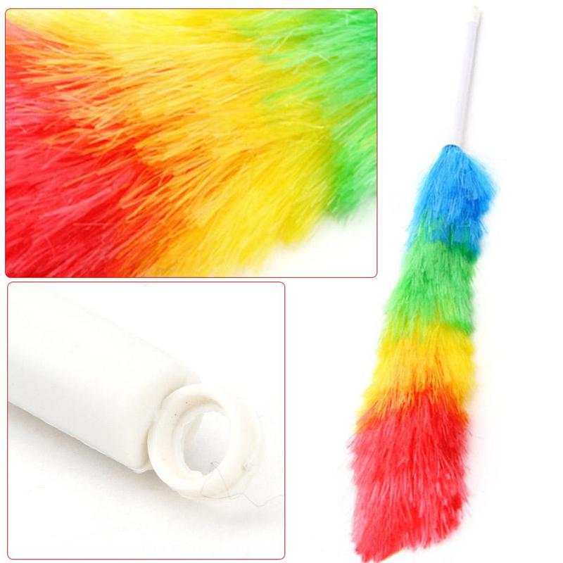 Microfiber Stof Multicolor Feather Duster Anti Statische Met Lange Handvat Veer Borstel Auto Stofzuiger Huishoudelijke Reiniging Tool SQQ2044