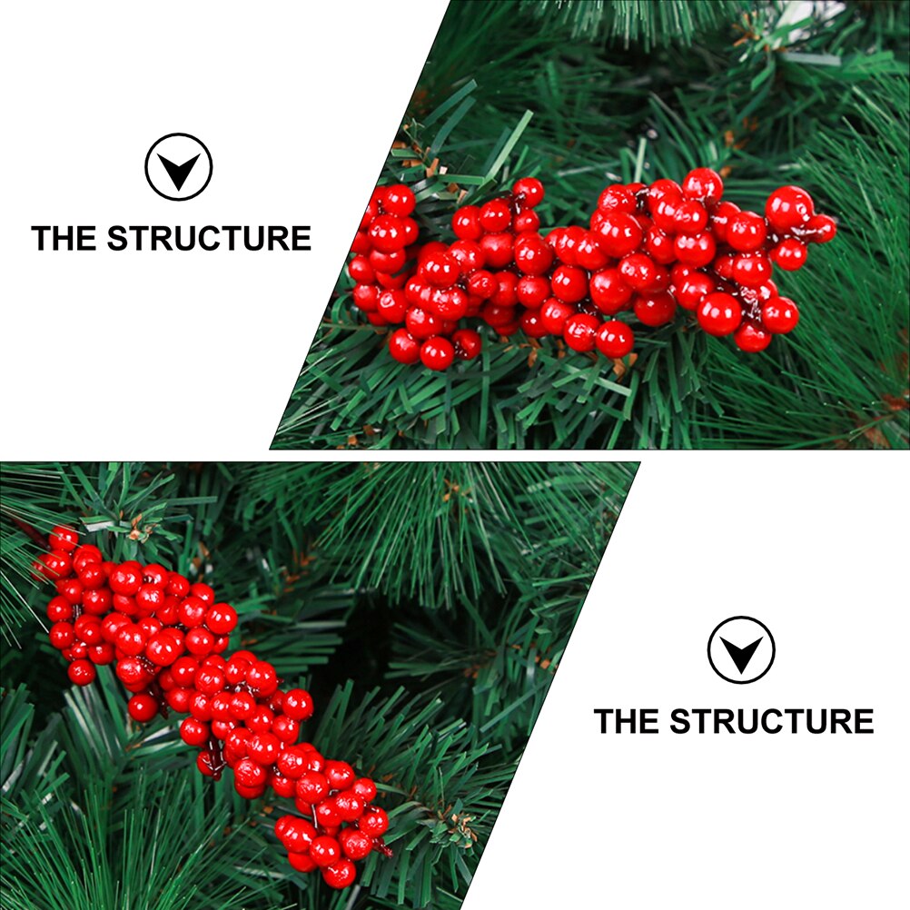 6pcs Chrismas Tree Red Berries Chic Practical Xmas Berries Decoration Artificial Berries for Xmas Tree Shop Party A50