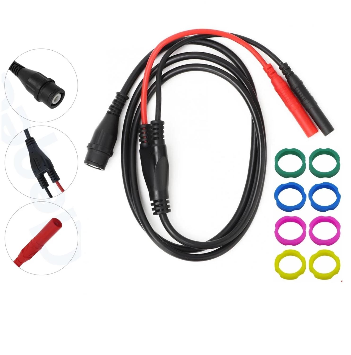 Cleqee P1206 Bnc Stekker Naar 4Mm Rechte Banaanstekkers Coaxiale Kabel Oscilloscoop Test Lead 120Cm