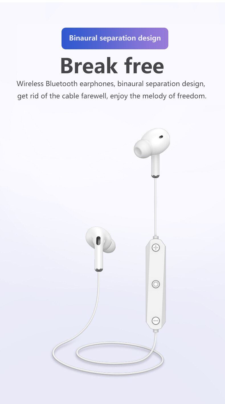 Fast Bluetooth Wireless Sports sweatproof Headphones Noise reduction bass wireless headphoneswith microphone