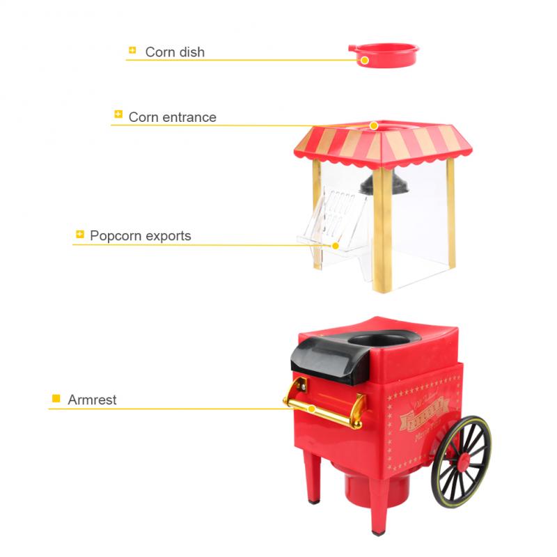 Popcorn Maschine Kleine Mini Elektrische Karneval Popcorn Hersteller 1200W Mais, Der Maschine Für Haushalt DIY Mais Popper EU Stecker HWC