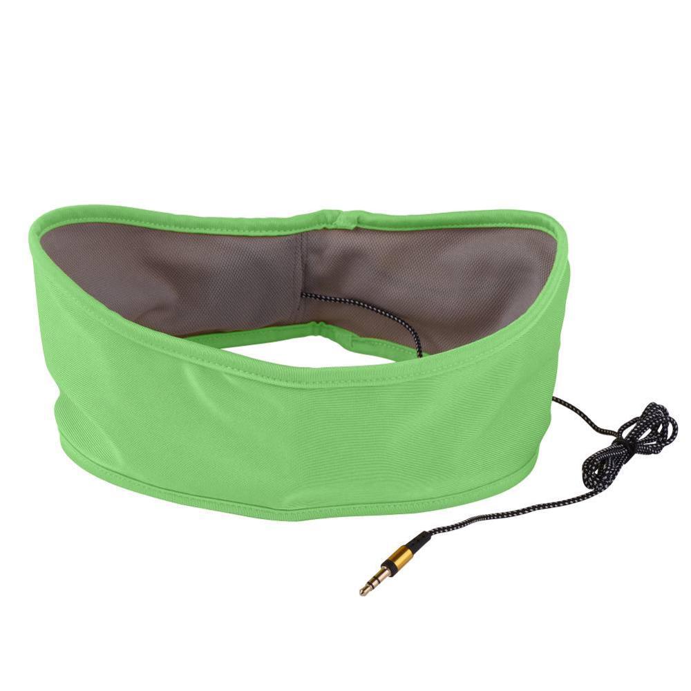 Head-Mounted Sleep Headphones Soft Earphones Music Headset for iPhone for Samsung for Huawei Eye Masks: green