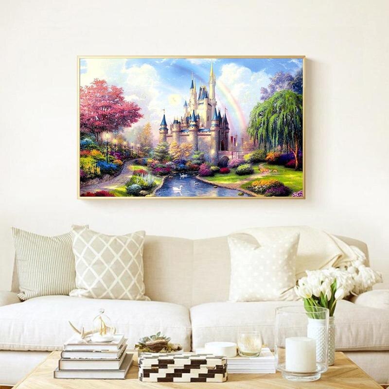 Rompecabezas de Castillo de paisaje para niños y adultos, juguete educativo de rompecabezas de 1000 piezas, 75x50Cm, G7R4