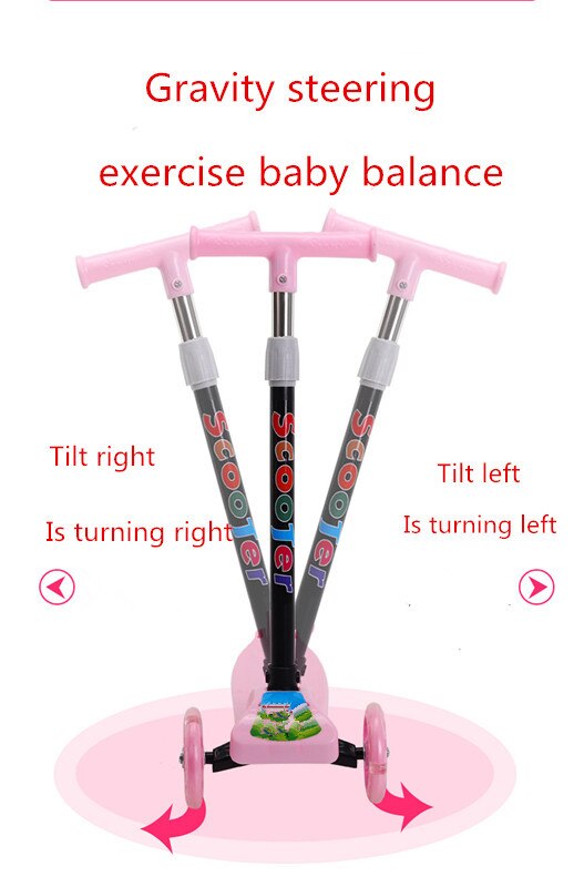 Folding Meter Hoge Kinderen Scooter 2-8 Jaar Oude Driewielige Flash Skateboard Swing Walker