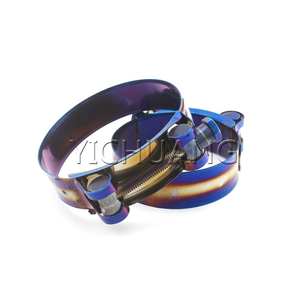 Universal Stainless Steel Hose Clamp Kit Adjustable Titanium Blue T Bolt Clamp 1 inch to 4.45 inch 26mm to 113mm