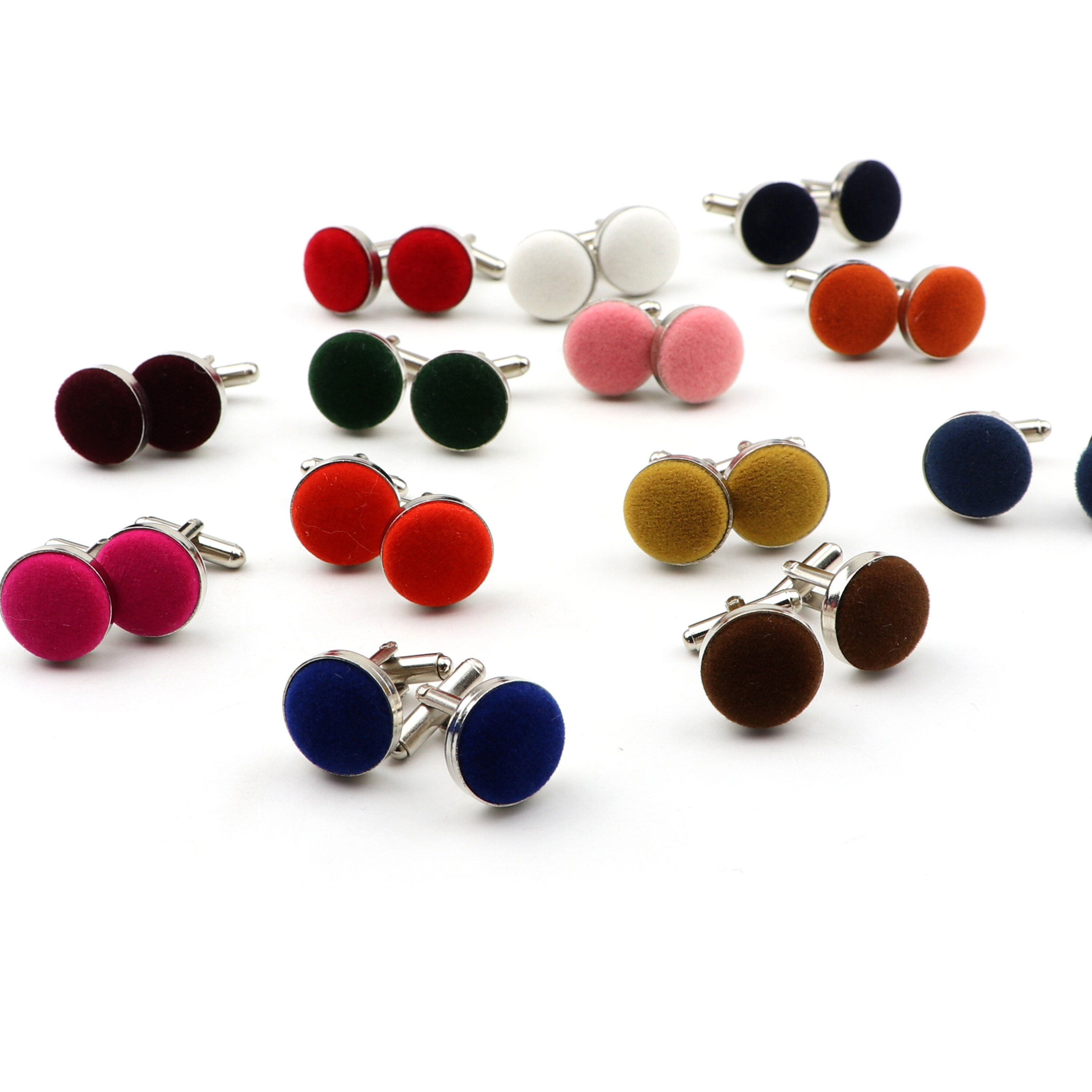 Boutons de manchette de chemise pour hommes, bijoux ronds en daim doux, à la , pour affaires, fête de mariage, accessoires pour hommes, de