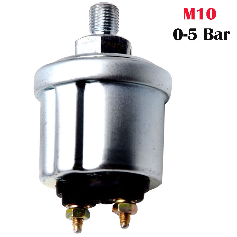 Manomètre universel de pression d'huile, 52mm 12V 24V, capteur de pression d'huile de moteur de voiture et de bateau, 0-5 Bar/0-10 Bar, M10: M10 0-5 Bar