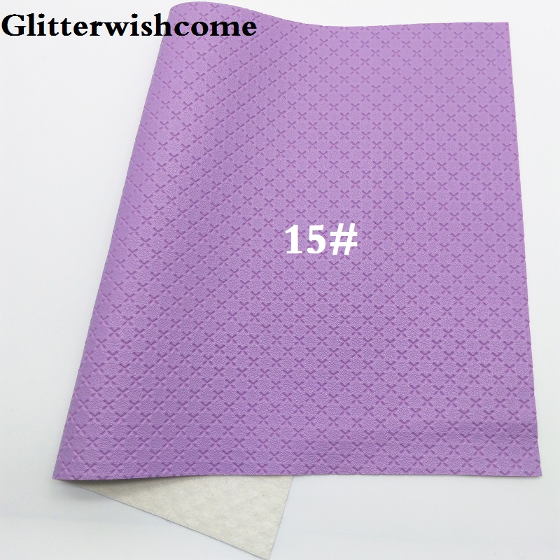 Glitterwishcome 21X29CM A4 Size Vinyl For Bows Embossed Cross Leather fabric Vinyl for Bows, GM5001A: 15