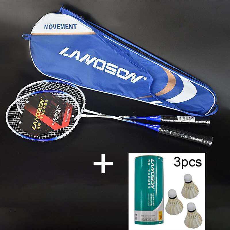 Badminton Rackets Set 2pcs Family Double Badminton Racquet Titanium Alloy Lightest Playing Badminton with Carry Bag: 2