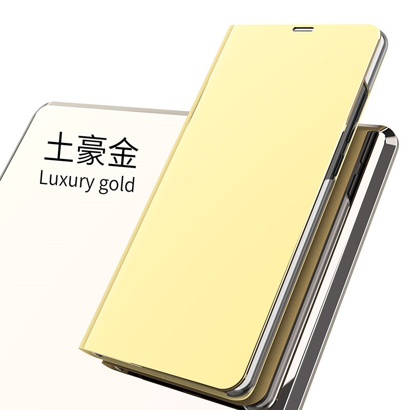 Mirror Case For Huawei Honor 9X Global 9 X Lite Cases Book Flip Cover Leather + PC Full Protector Honor 9X Premium Case STK-LX1: Honor 9X ( STK-LX1 ) / Gold