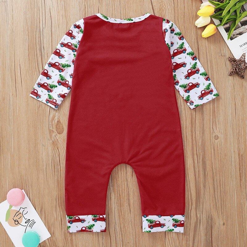 Pasgeboren Baby Baby Jongens Meisjes Mijn Eerste Kerst Brief Gedrukt Romper Jumpsuit Outfits Lange Mouw Vrolijk Kerstfeest #55