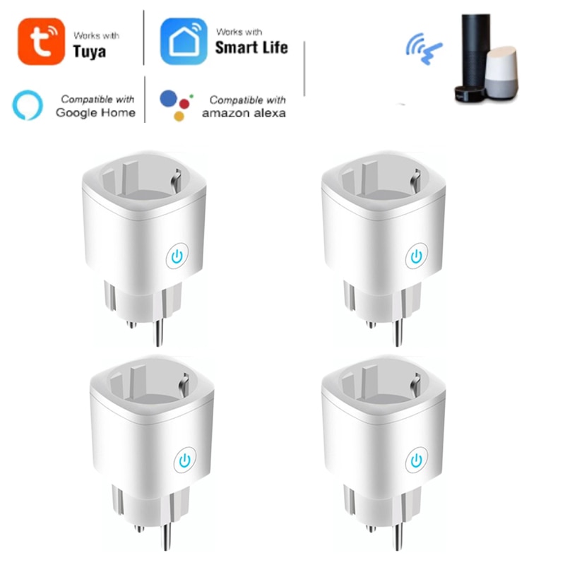 16A Wifi Smart Plug Socket Met Power Energy Monitor Eu Standaard Multi Plug Tuya App Controle Werkt Met Alexa Google assistent