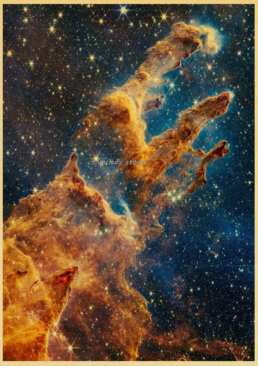 Plakater for verdensrommet stjernehimmelen rom galaksedekor solsystemet planet univers vintage kraftkunst veggmaleri