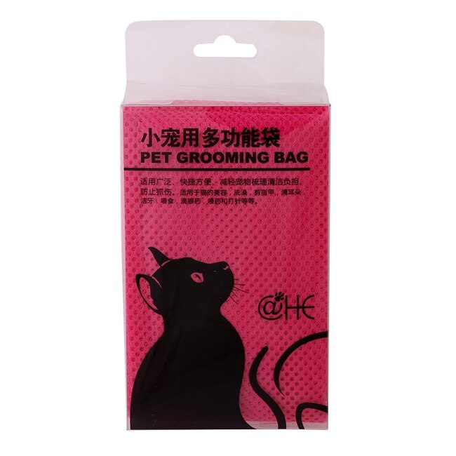 Bolsa de baño de malla para gatos pequeños, perros, antiarañazos, sujeción para morder, productos para mascotas: Rose red