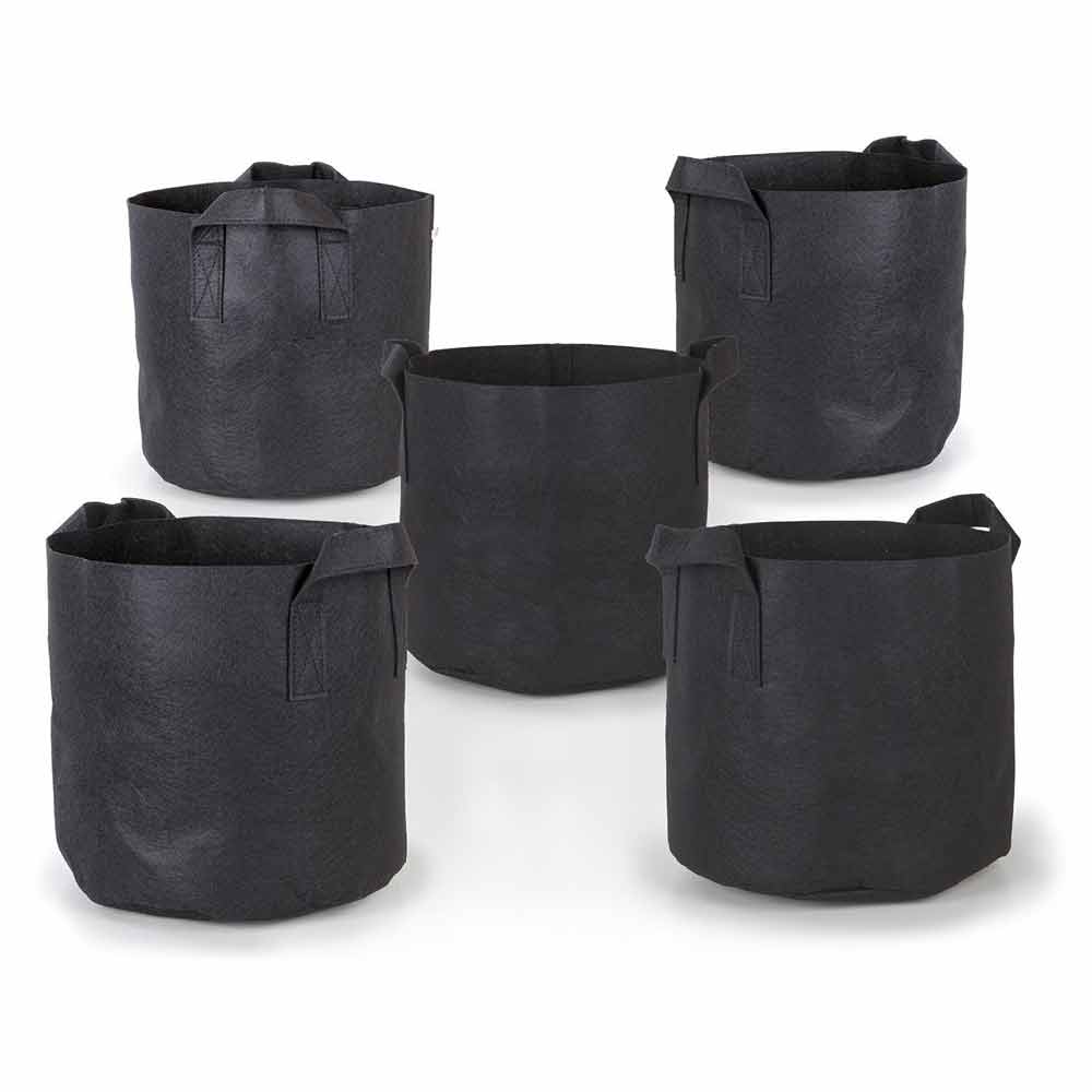 5-Pack 1/2/3/4/5/6/7/9/10 Gallon Grow Bags/Aeration Fabric Pots with Handles Black: 1-G-7x6inch-5pcs