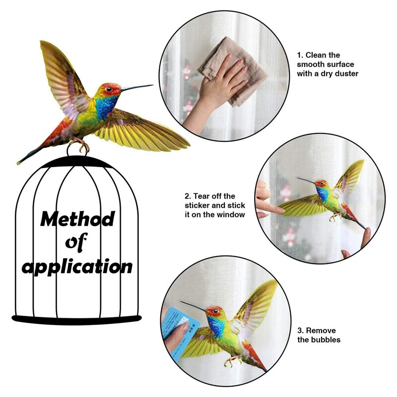 6 Pcs Lrge Grootte Vogel Raam Kleeft Anti-Collision Raam Kleeft Decals Voorkomen Vogel Stakingen Op Vensterglas