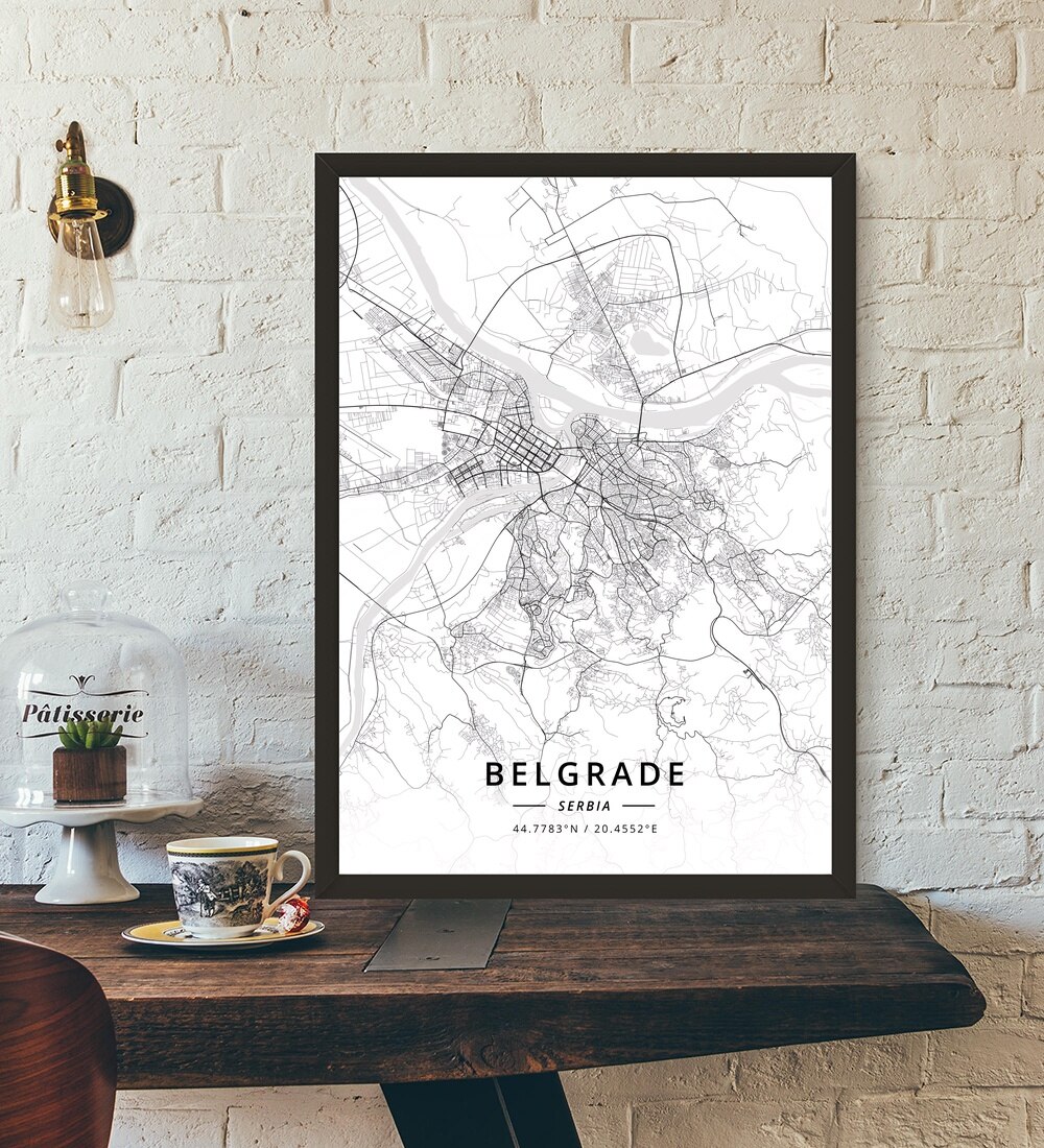 Belgrade Serbia Map Poster