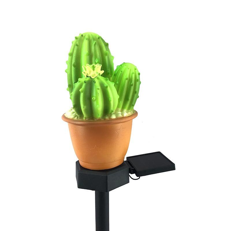 Solar LED Lawn Lamp Pineapple Cactus Shape Spike Light for Outdoor Garden Yard Ground Landscape Lamp: Three-headed Cactus