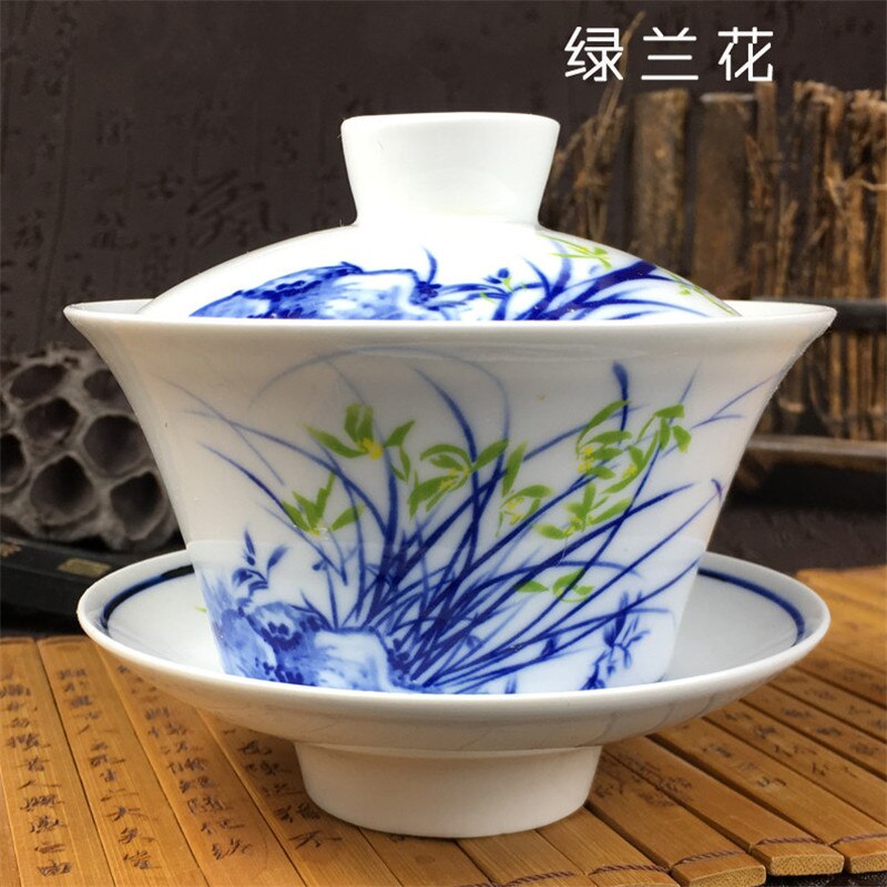 Porselein Gaiwan 6oz Theekopje Kleur Geglazuurde Cups Tureen Chinese