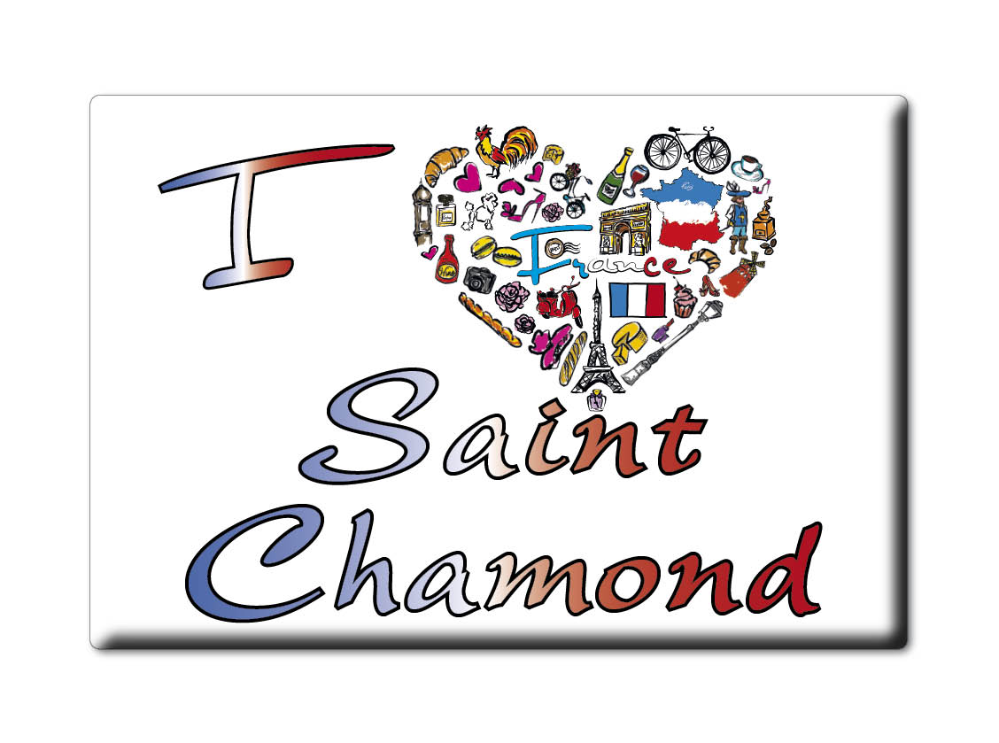 Aimant SAINT CHAMOND lodestone BRETAGNE (42) France aimant frigo SOUVENIR j'aime: SYMBOL