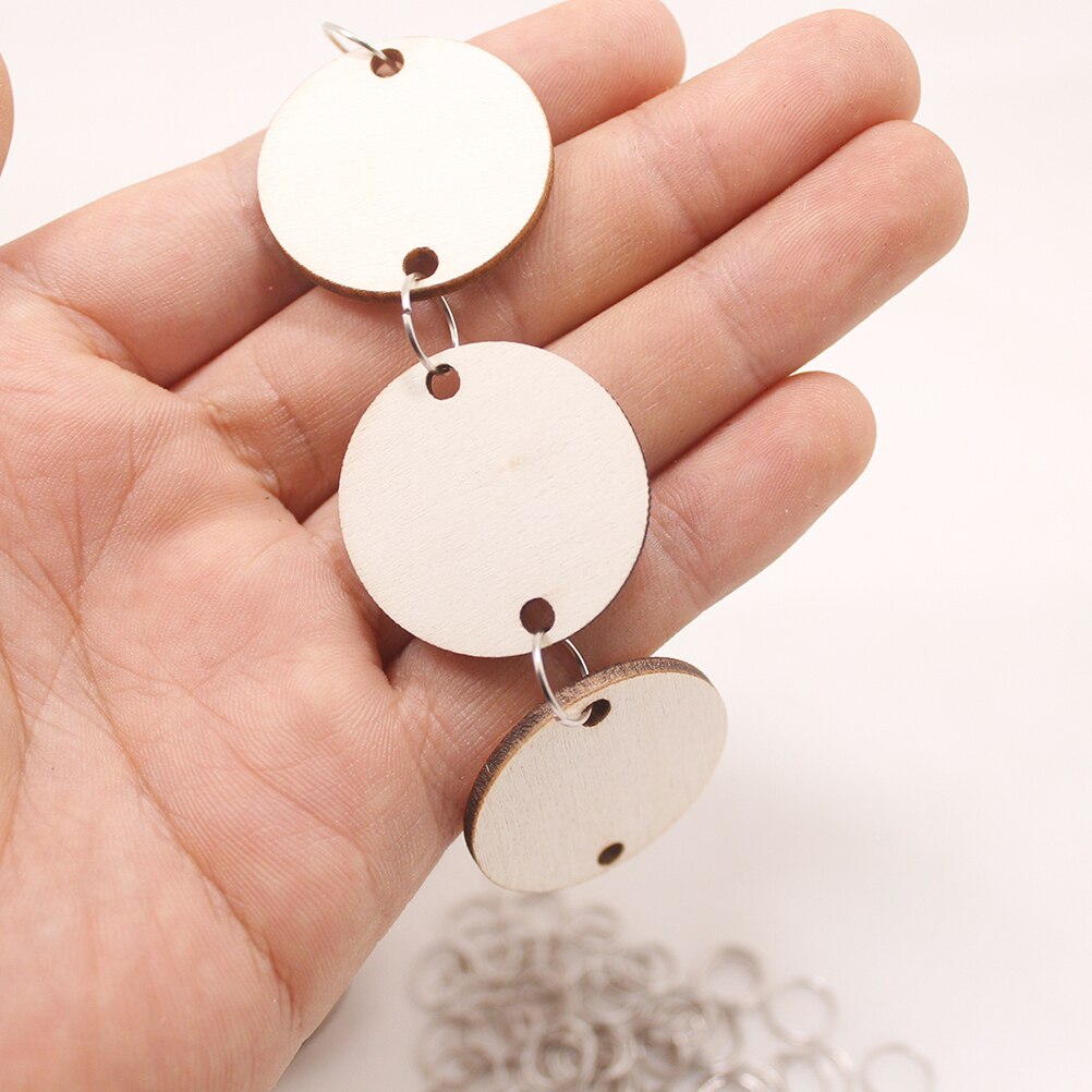 200pcs DIY Calendar Reminder Record Round Wood Piece Plaque Home Decor Pendant Teaching Supplies for Office Home