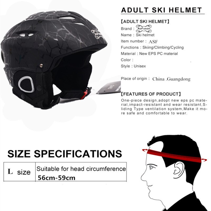 Ski Apparatuur Set Helm Met Goggle Veiligheid Integraal Gevormde Plus Size Plus Fluwelen Helm Dubbele Lagen Anti-Fog bril