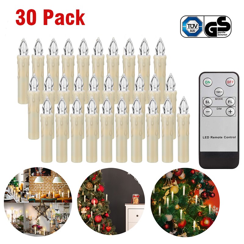 30/20/10/Pcs Led Vlamloze Led Kaars Licht Helder Flikkerende Lamp Battery Operated Kerst Verjaardag Bruiloft decoratie