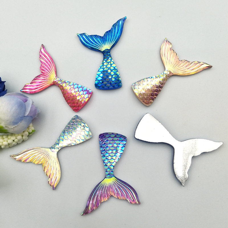 10pcs/lot 28*40mm Mermaid Fish scales tail resin wedding &Mermaid exhibition crafts accessories DIY