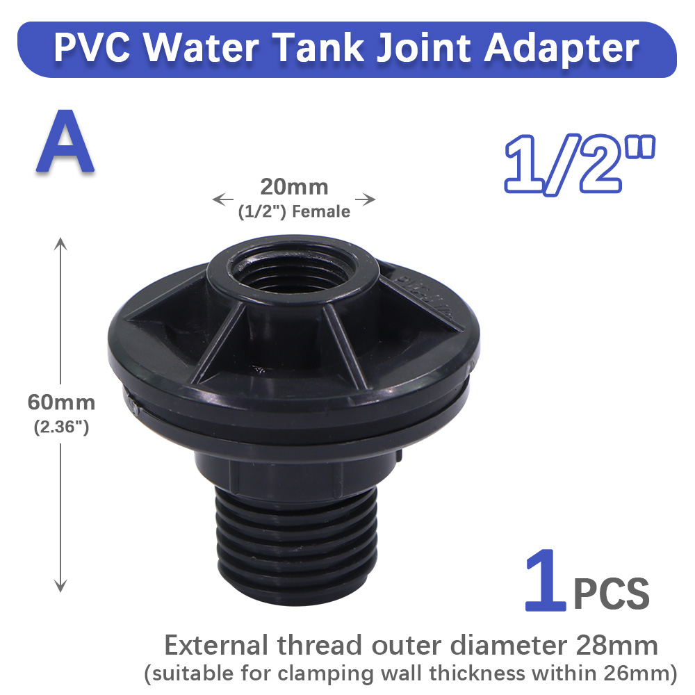 1/2" 3/4" 1" Water Tank Joint 304 Stainless Steel Filter Female Thread Seal Washer Garden Irrigation Aquarium Fish Tank Adapter: Brown