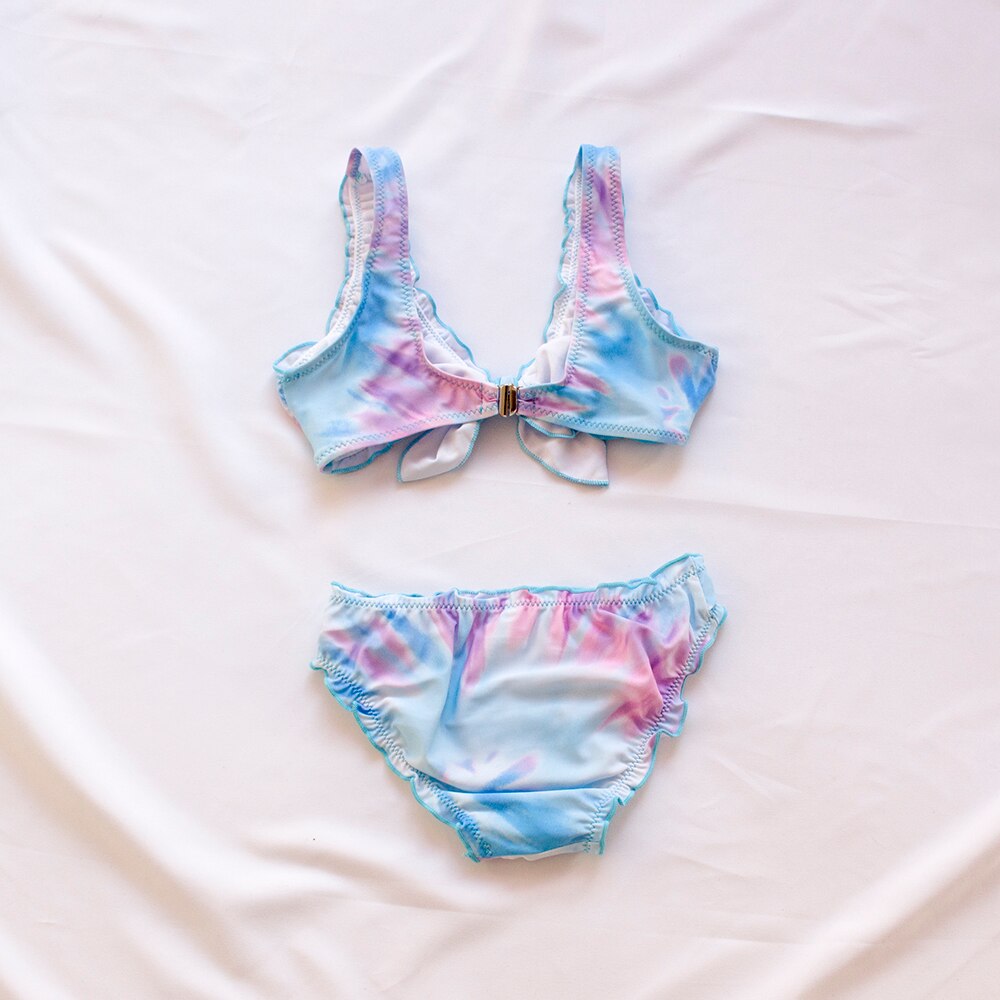 Gradiënt Kinderen Meisjes Bikini Set 2022 Tie Dye Meisjes Kids Badmode Zwemmen Pak Zomer Kinderen Biquini Infantil Badpak A244