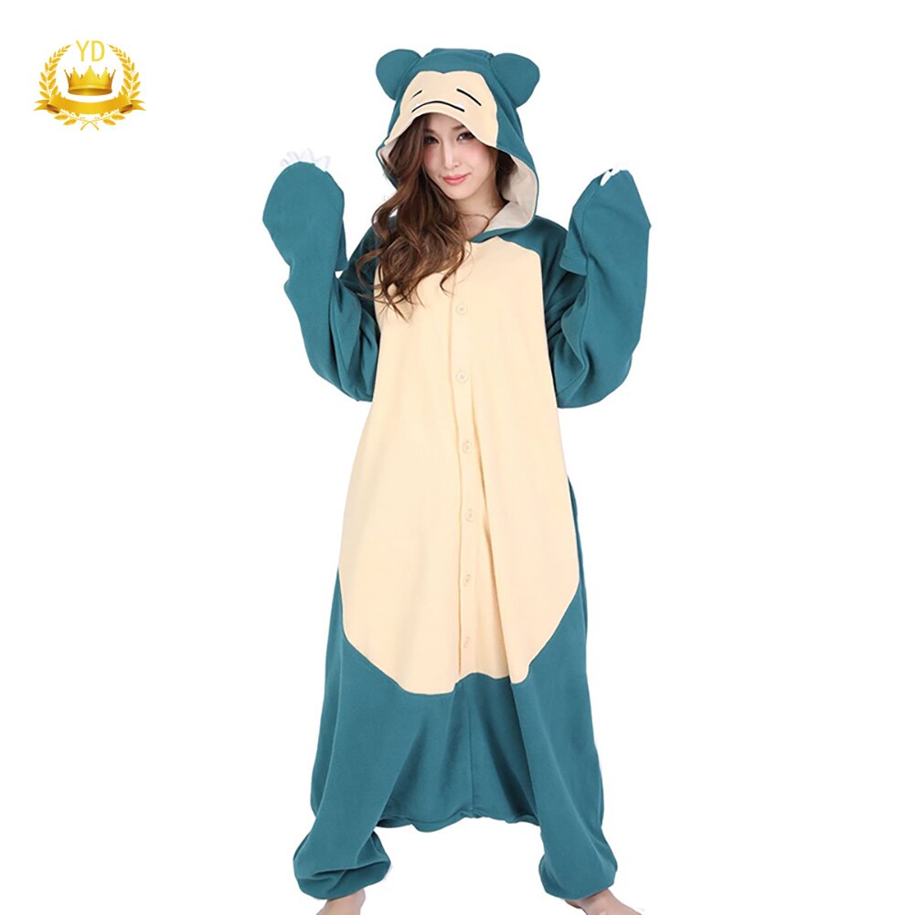 Animal Pattern Adult Teenagers Women Pajamas Home Warm Soft Overall Onepiece Night Home Jumpsuit Accessories