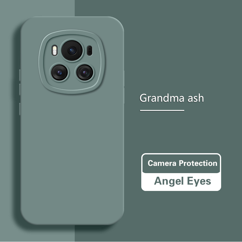Phone Case for Honor Magic6 Magic 6 Pro 6Pro Ultimate 5G Solid Luxury Soft Liquid Silicone Lens Protection Angel Eyes Back Cover: PP / Ivory