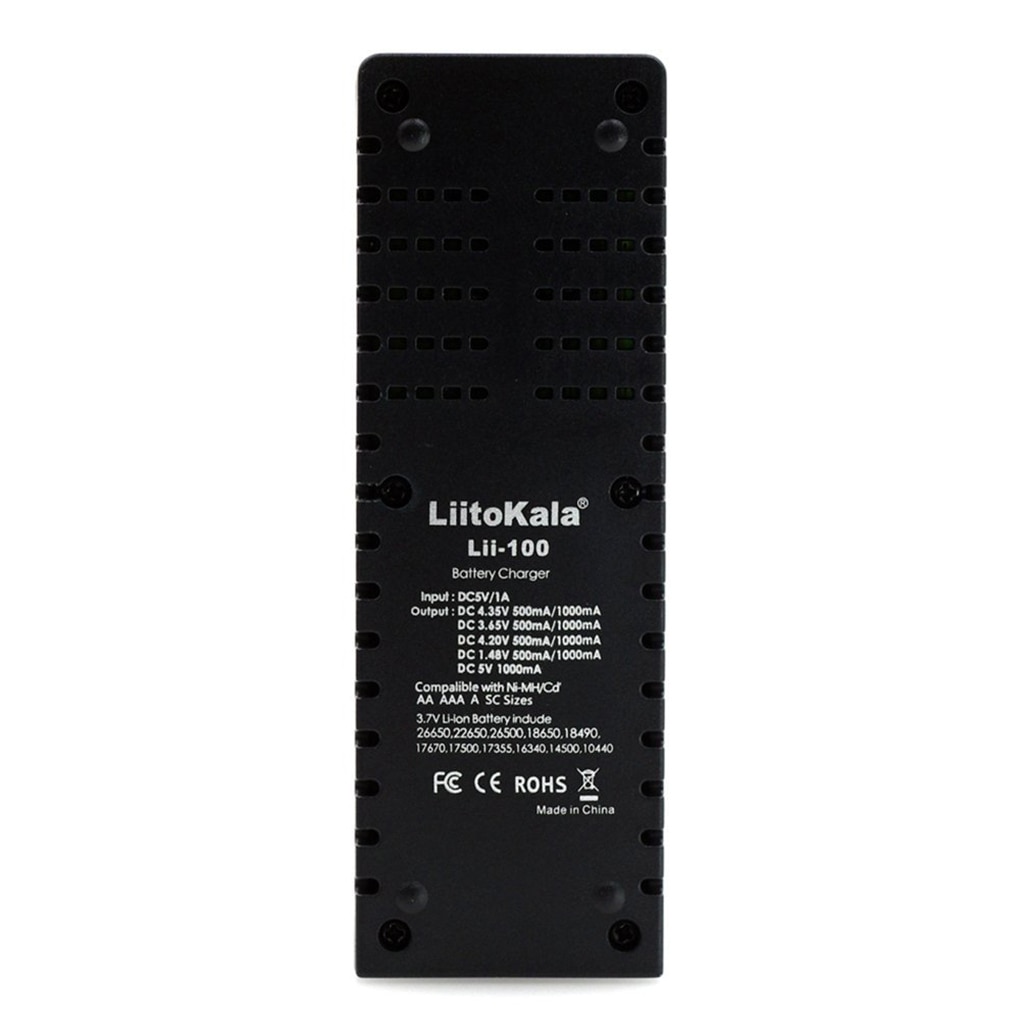 Liitokala lii -100 batterilader til 18650 26650 4.35v / 3.2v / 3.7v / 1.2v oppladbart batteri
