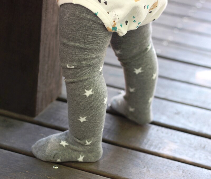Toddler Baby Girl Winter Warm Cute Long Stockings Kids Girls Stars Cotton Tights 1-6Y: Gray / S