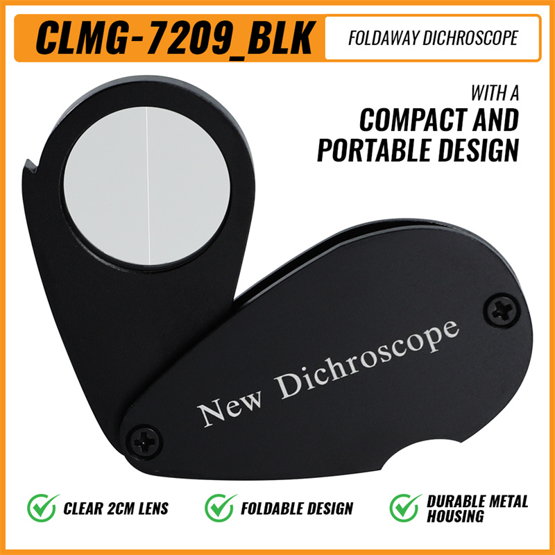 Dichroscope For Gem Pocket-size Diffraction Spectroscope 21mm Lens Diameter White Light Foldable Gem Tools Dichroscope Gemme